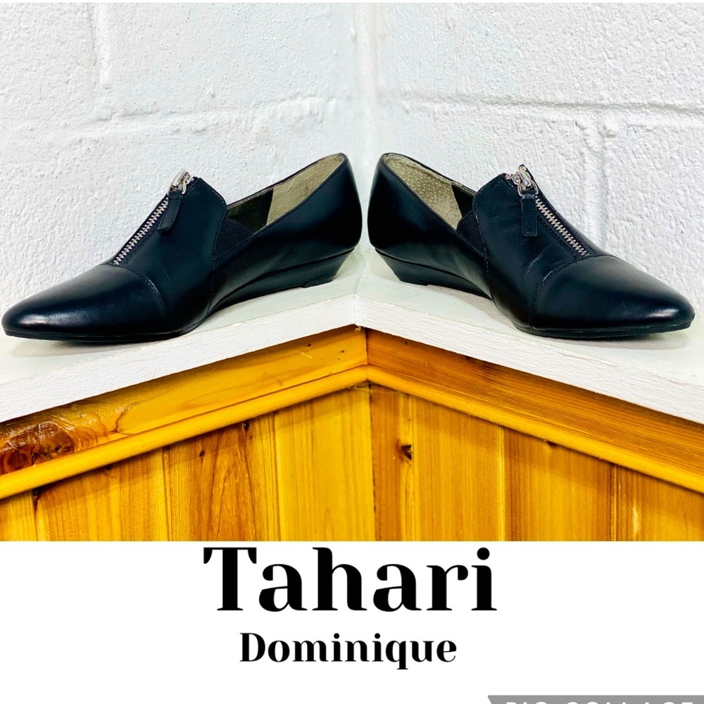 Tahari Dominique Black Low Wedge Heel Shoe Size 7